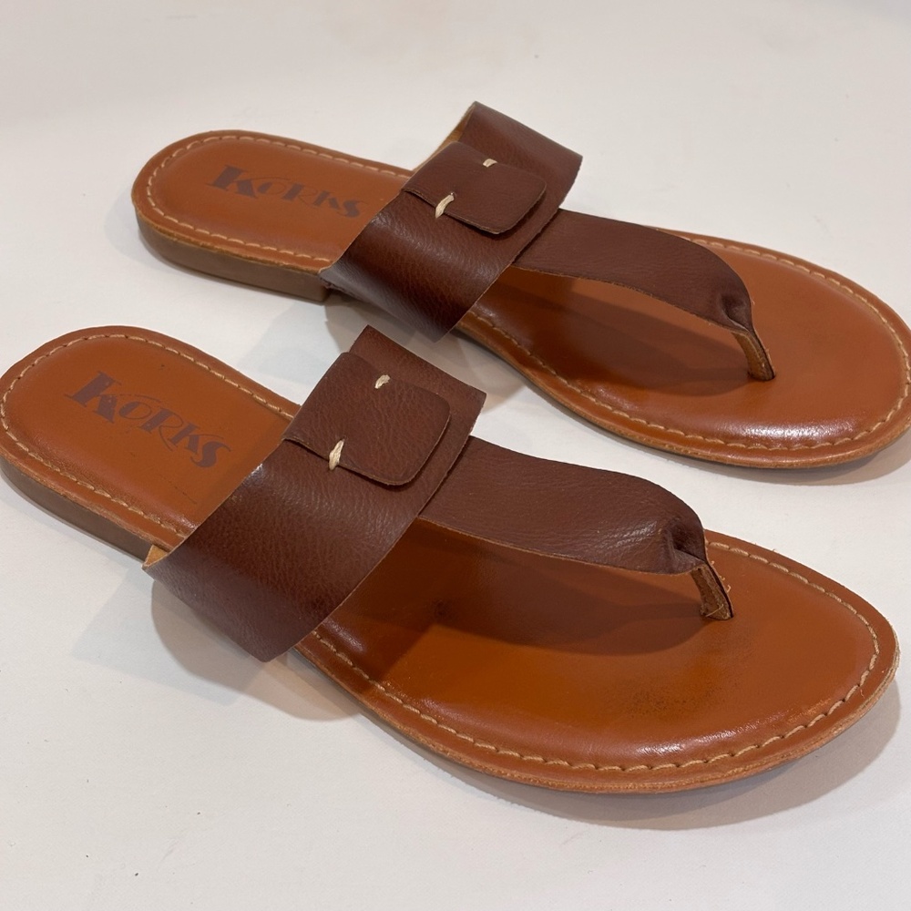 Kork-Ease Women's Brown Sandals SZ 8 Flat Slip-On - Picture 4 of 10
